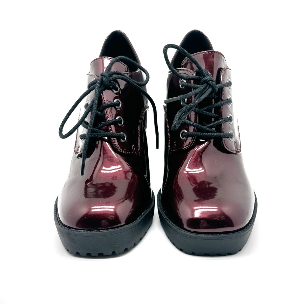 Wild Pair Darlaa Lace-Up Oxford Platform Pump Burgundy Size 8.5 - Picture 4 of 11